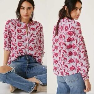 Pilcro Anthropologie Embroidered Blouse | Boho Folk Top